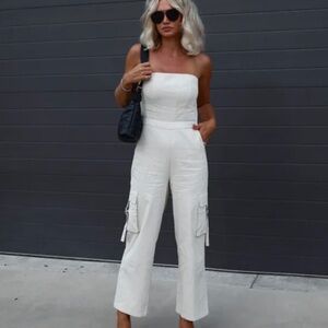 Marquette Strapless Cargo Jumpsuit